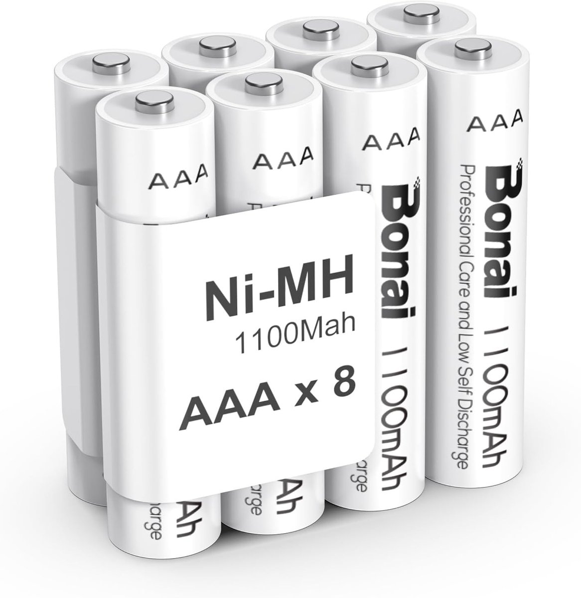 SnelShoppen - Oplaadbare AAA Batterijen - 8-pack 1100mAh Ni-MH - Hoge Capaciteit, 1200 Cycles, Laag Zelfontlading - Ideaal voor Game Controllers, Muis