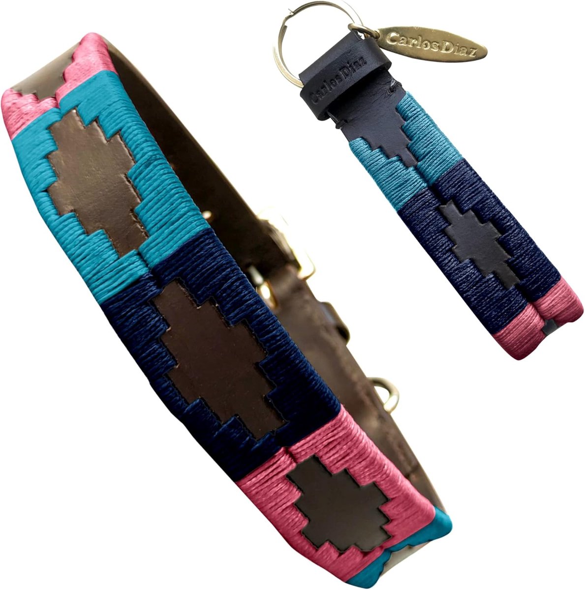 SnelShoppen - Elegante Polo Hondhalsband van Echt Leer - Gevoerd, Geborduurd, XXS - Luxe en Comfort voor Puppy en Kleine Honden - Perfect voor Buiten