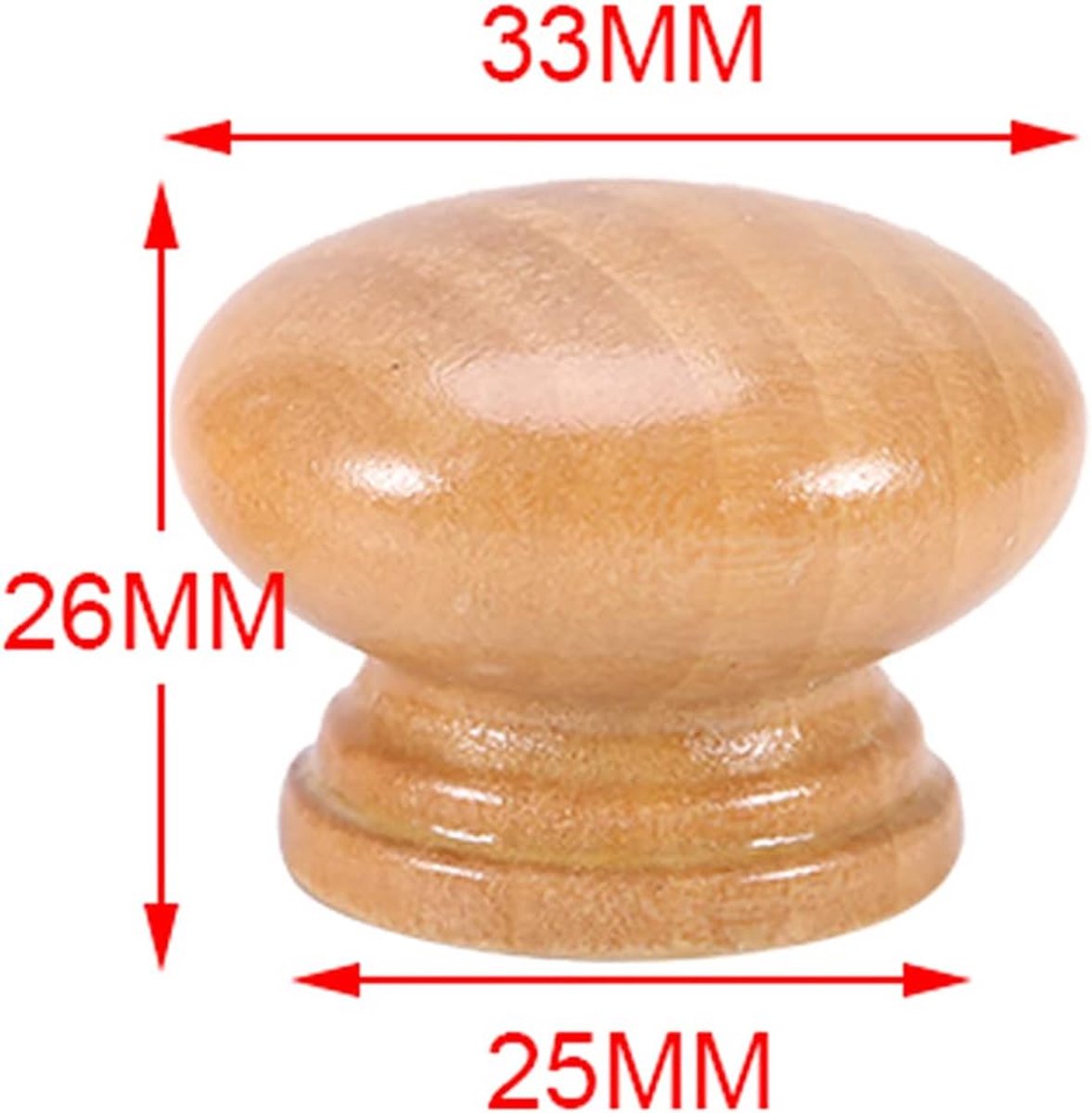 SnelShoppen - 10Pcs Houten Knoppen voor Kastlade - Ronde Deurgrepen met Schroeven - S/M/L - Natuurlijk Hout - Ergonomisch Ontwerp - Duurzaam en Milieu