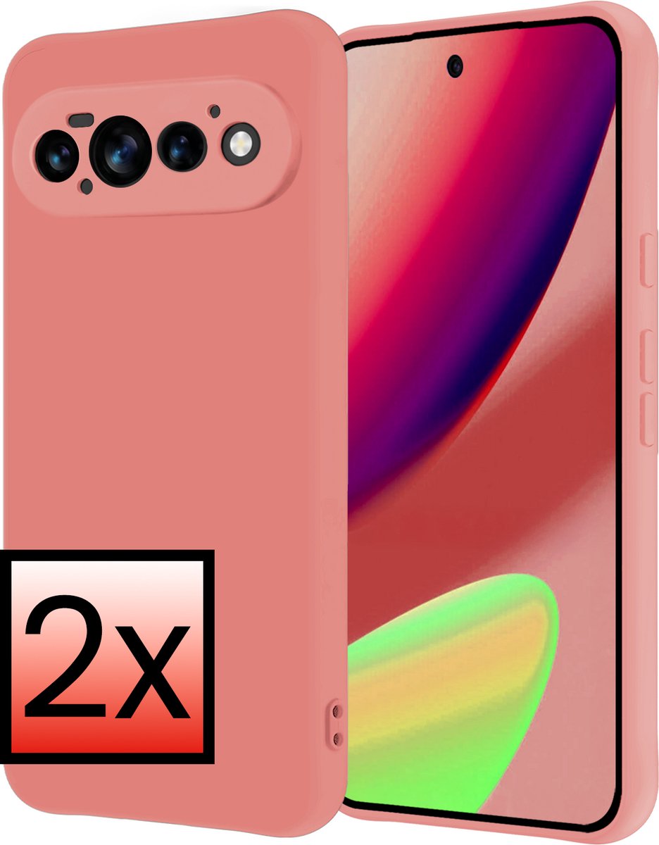 Hoesje - 2 Stuks - Geschikt voor Google Pixel 11 Pro - Sterk & Shockproof - Case Siliconen - Back Cover - Telefoon Hoes - Lichtroze