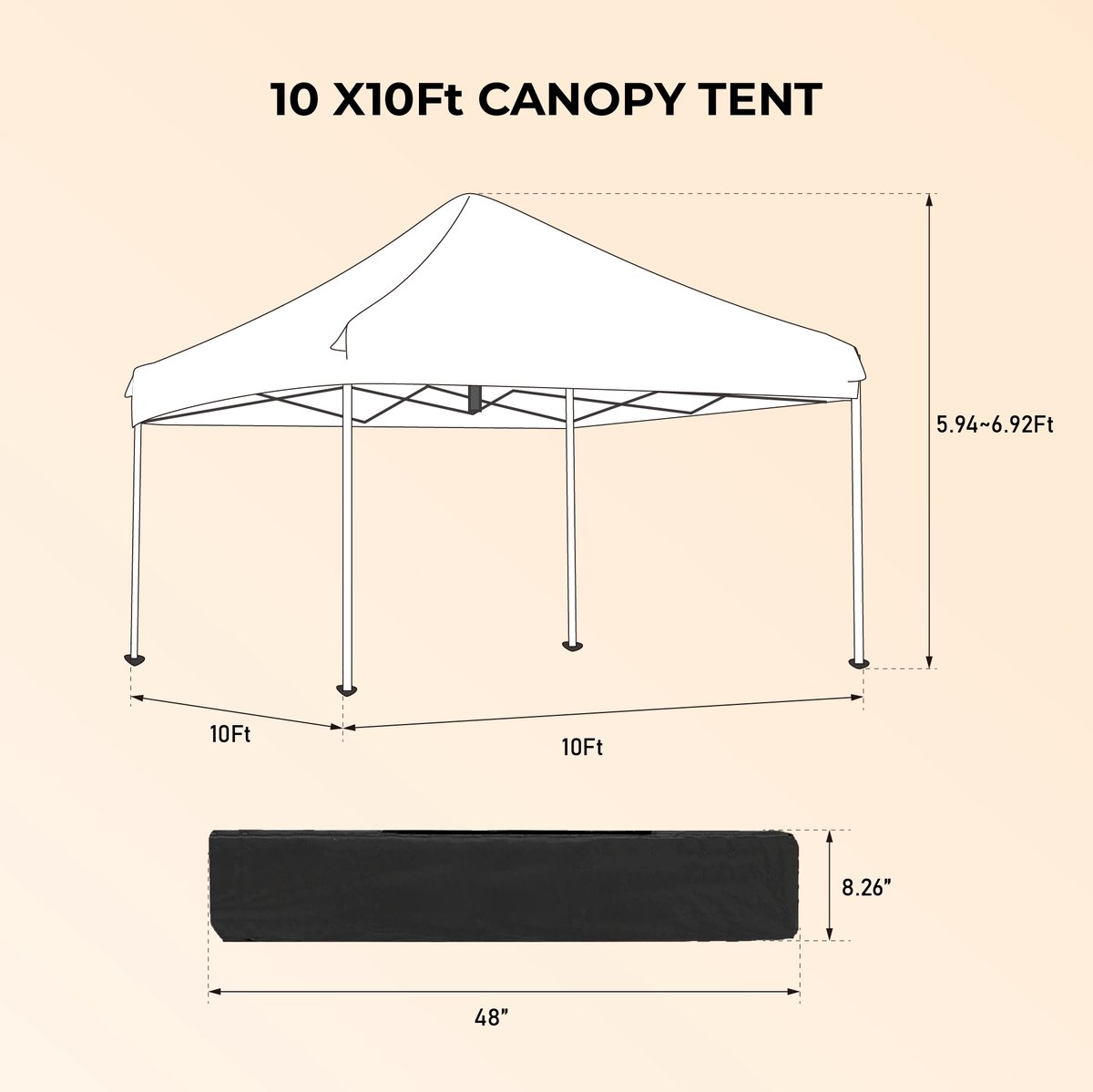 MIVRAY Partytent – Opvouwbaar En Waterdicht – 3 x 3 M – Staal – Blauw – Voor Tuin, Feest En Camping – Met 4 Zijwanden