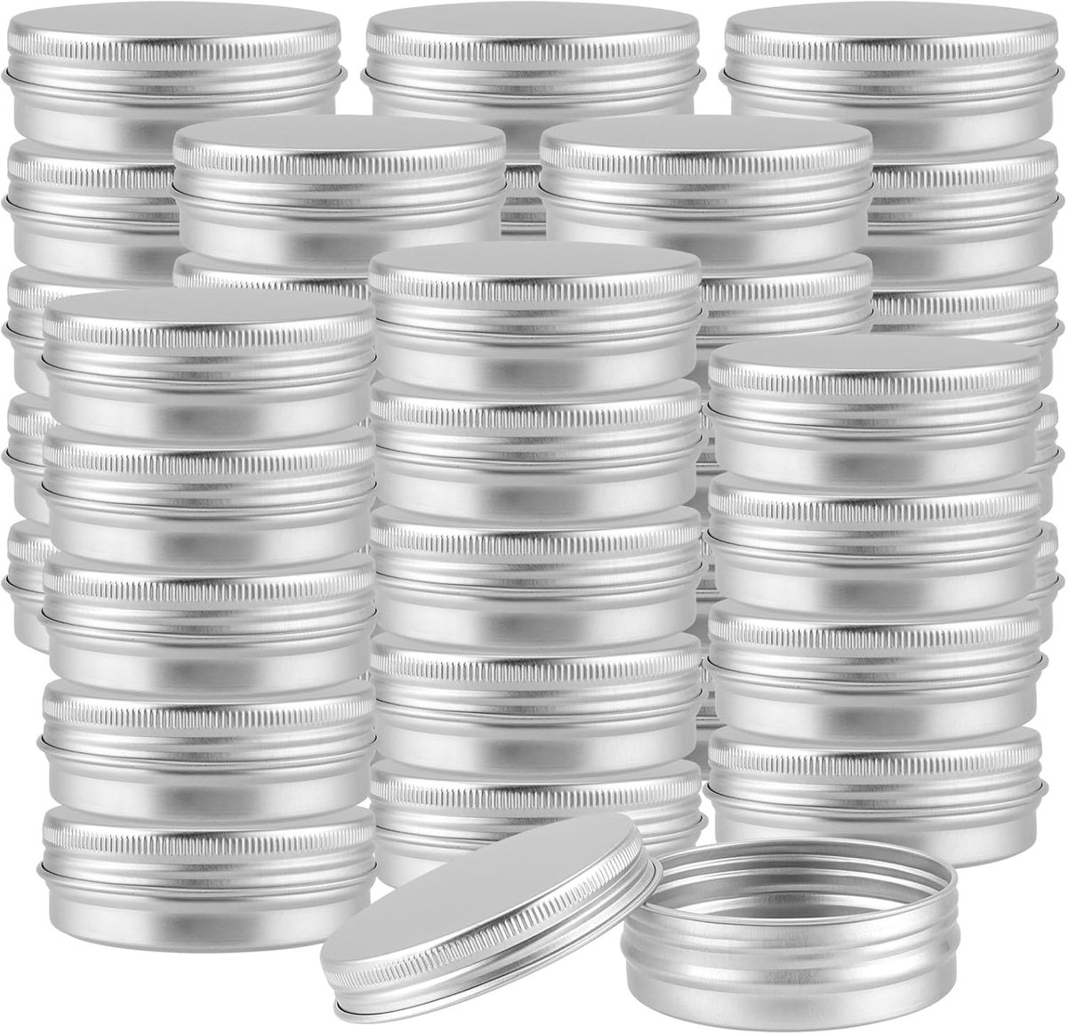 40 Stuks 60ml Aluminium Blikjes met Schroefdoppen voor Lotion, Crème en Opslag, Ideaal voor Reizen en DIY-projecten