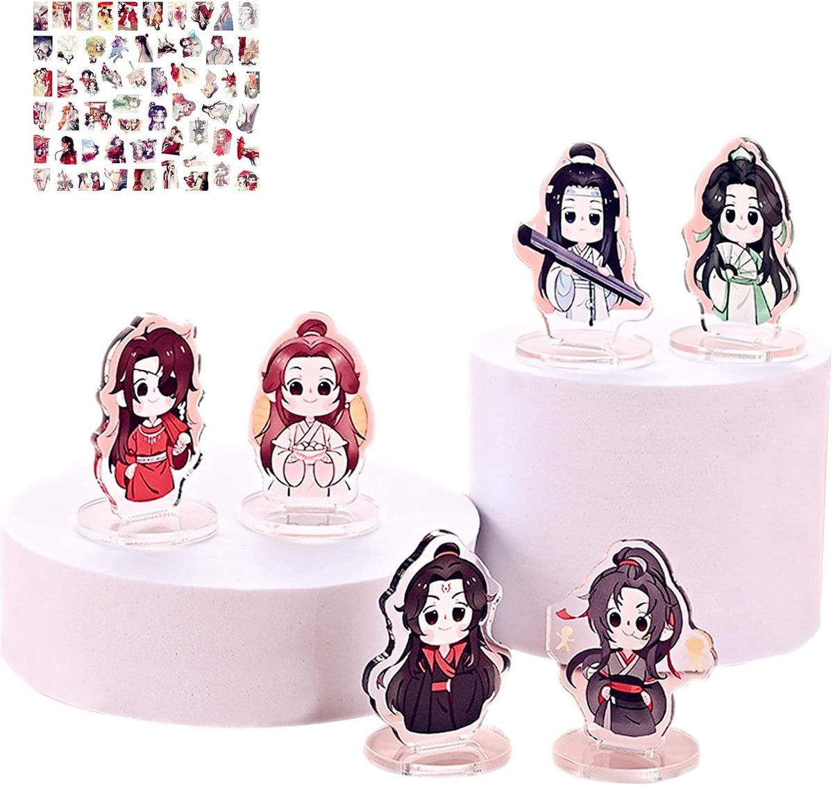 Heaven Official's Blessing Staande Kaart Anime Figuren Model Tian Guan Ci Fu Acryl Dubbelzijdige Ornamenten - Animatie Accessoires, Cadeaus en Stickers Set (6 stuks)