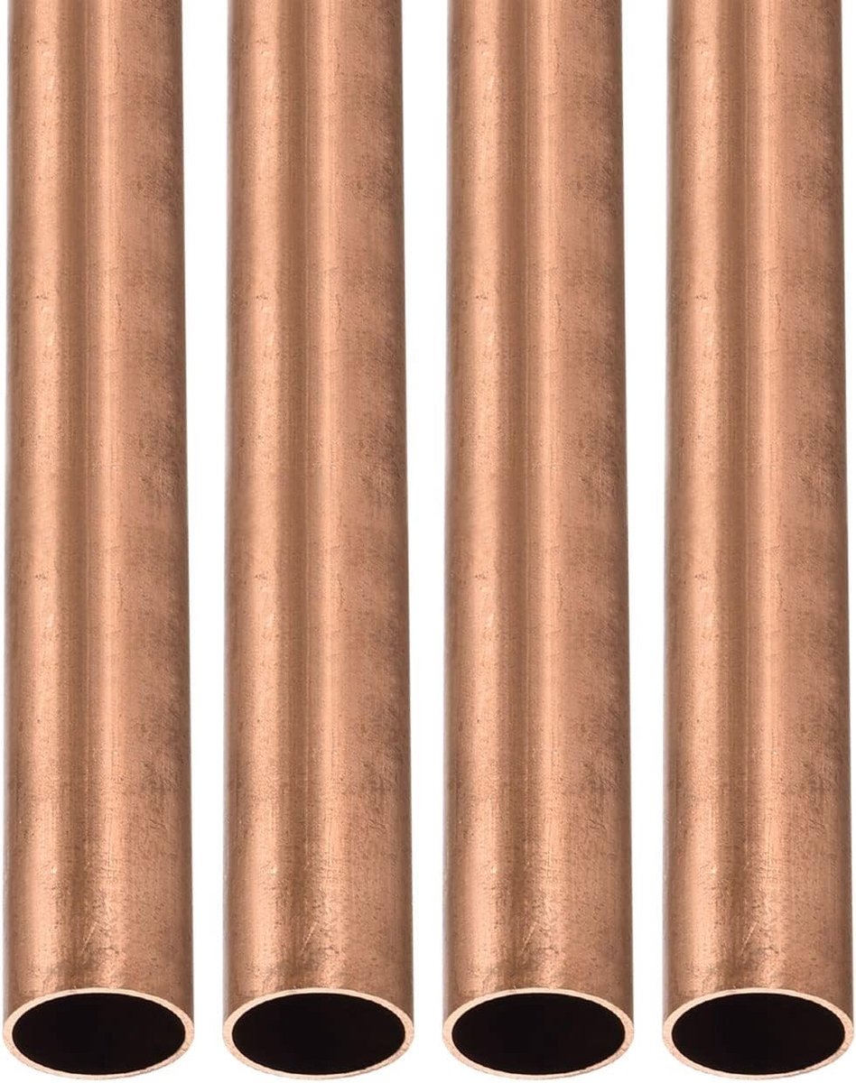10mm x 0.5mm x 300mm Koperbuis - 4 Stuks - Geschikt voor Machineapparatuur, DIY Projecten en Decoratieve Frames - Ronde Metalen Buizen