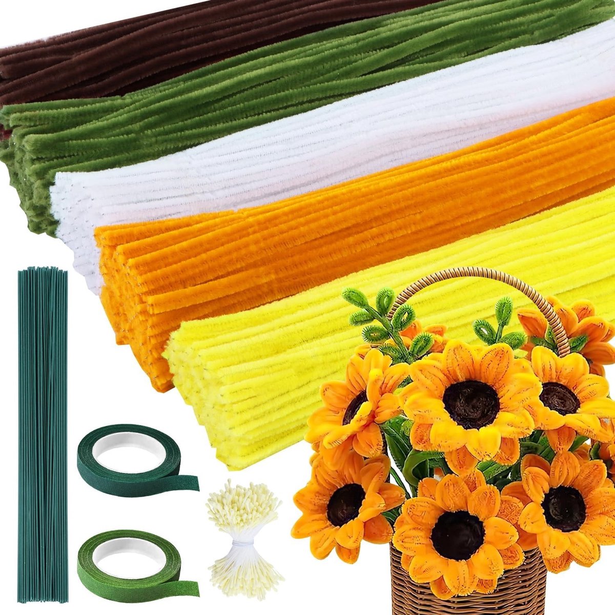 Kleurige Pijpjes voor Creatief Knutselen - 500 Stuks in 5 Kleuren, Ideaal voor Bloemen en DIY Projecten