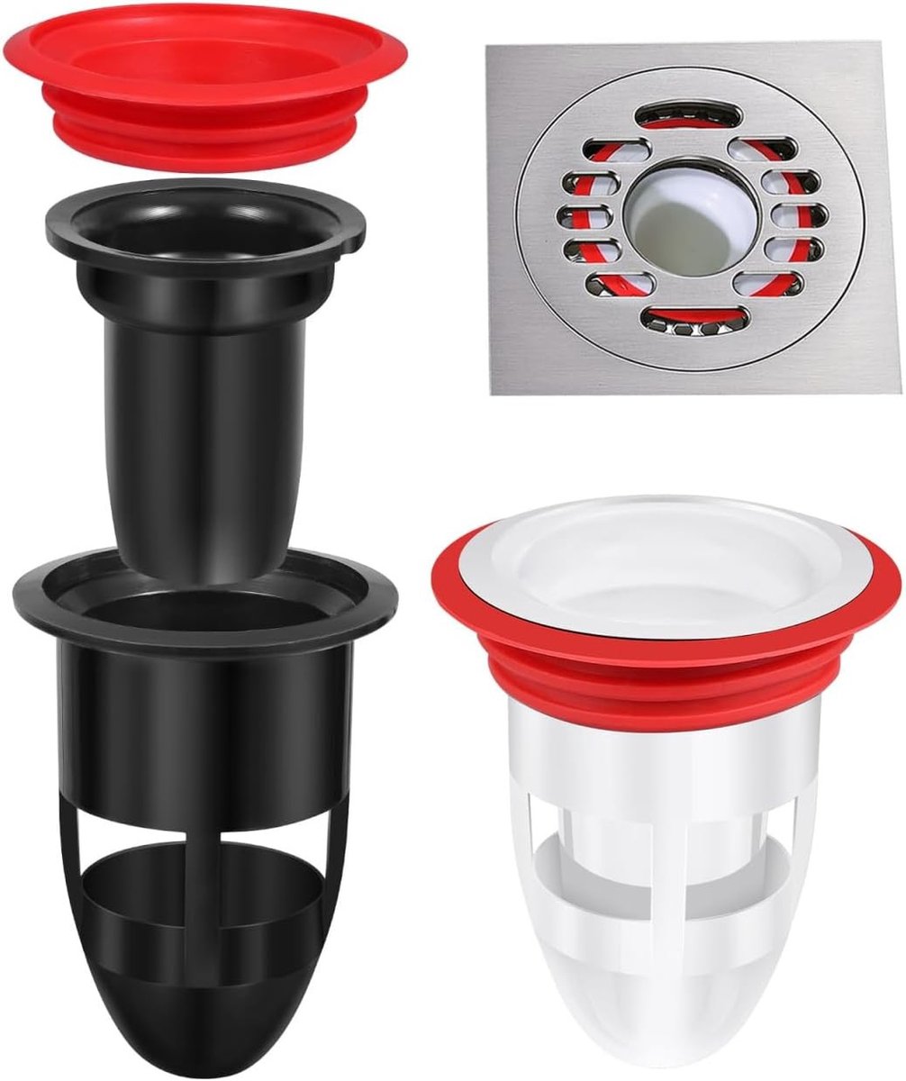 Geurafsluiter voor doucheafvoer, 2 stuks, 50 mm, siliconen, anti-geur ventiel voor badkamer en keuken, waterafvoer oplossing