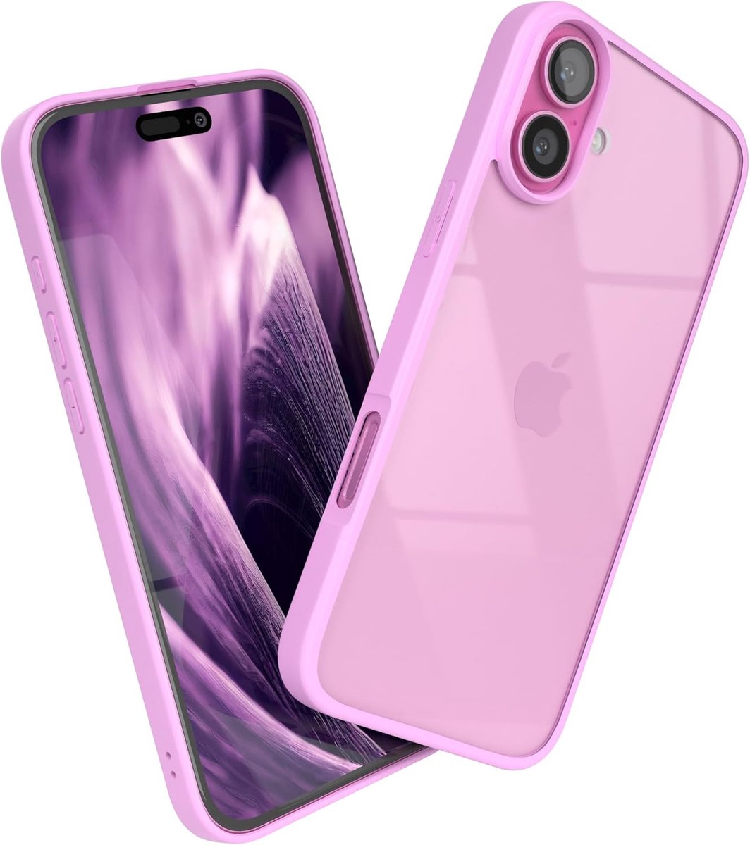 SnelShoppen - EAZY CASE Clear Hybrid Bumper Case voor iPhone 16 Plus - Schokbestendig & Krassenbestendig - Lichtpaars Slimme Beschermhoes voor Smartph