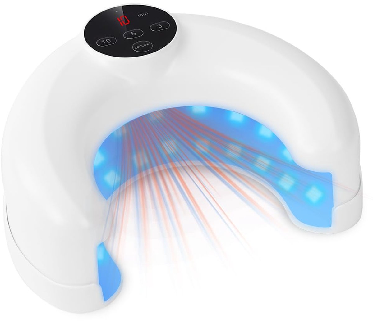 SnelShoppen - AOOWU Nagelschimmel Laserapparaat met Tijdweergave, Lichttherapie voor Nagelschimmel, Vingers en Teennagels, Blauw Licht 14 x 470 NM & 8