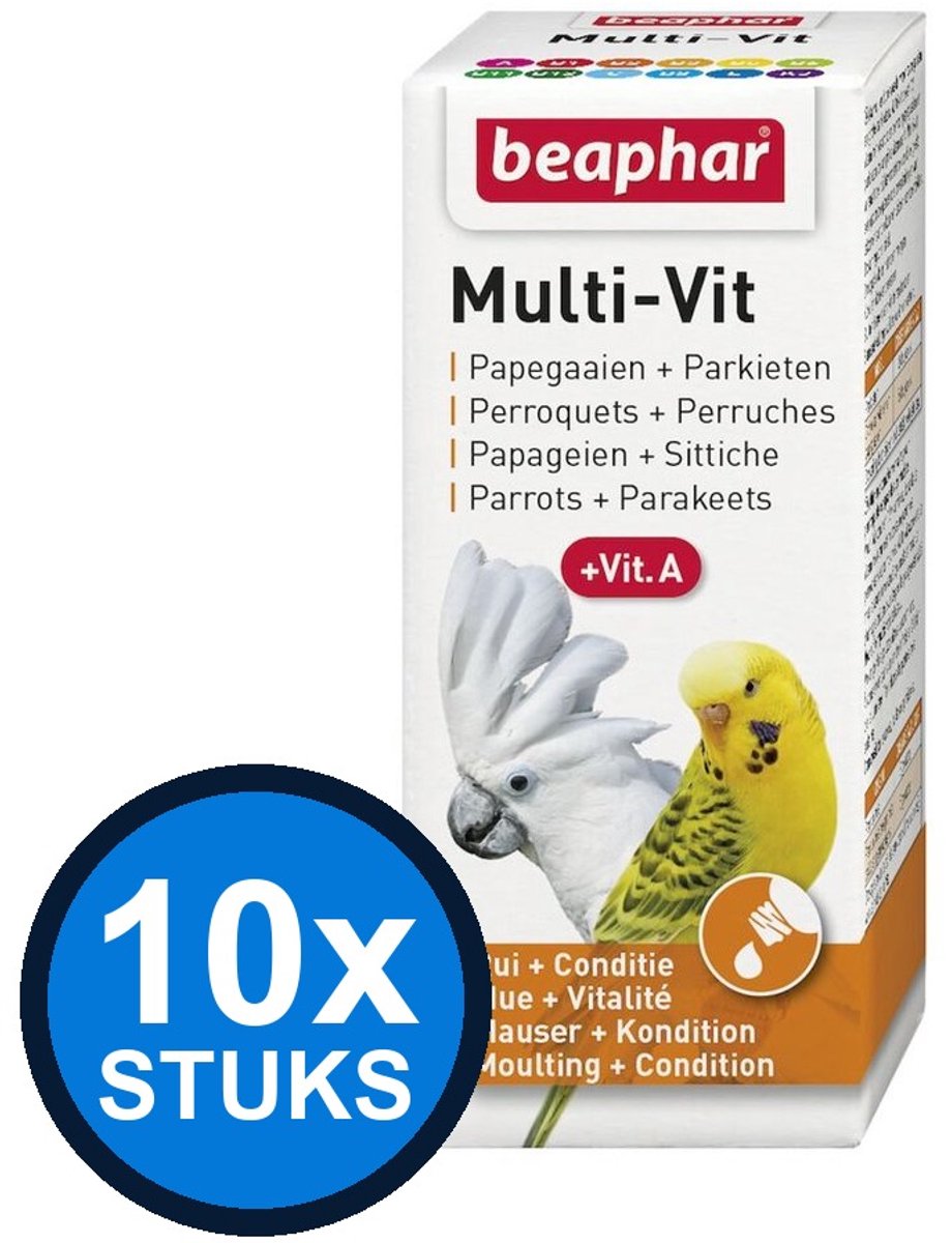 10x Beaphar - Multi-vit papegaaien&parkieten 20ml
