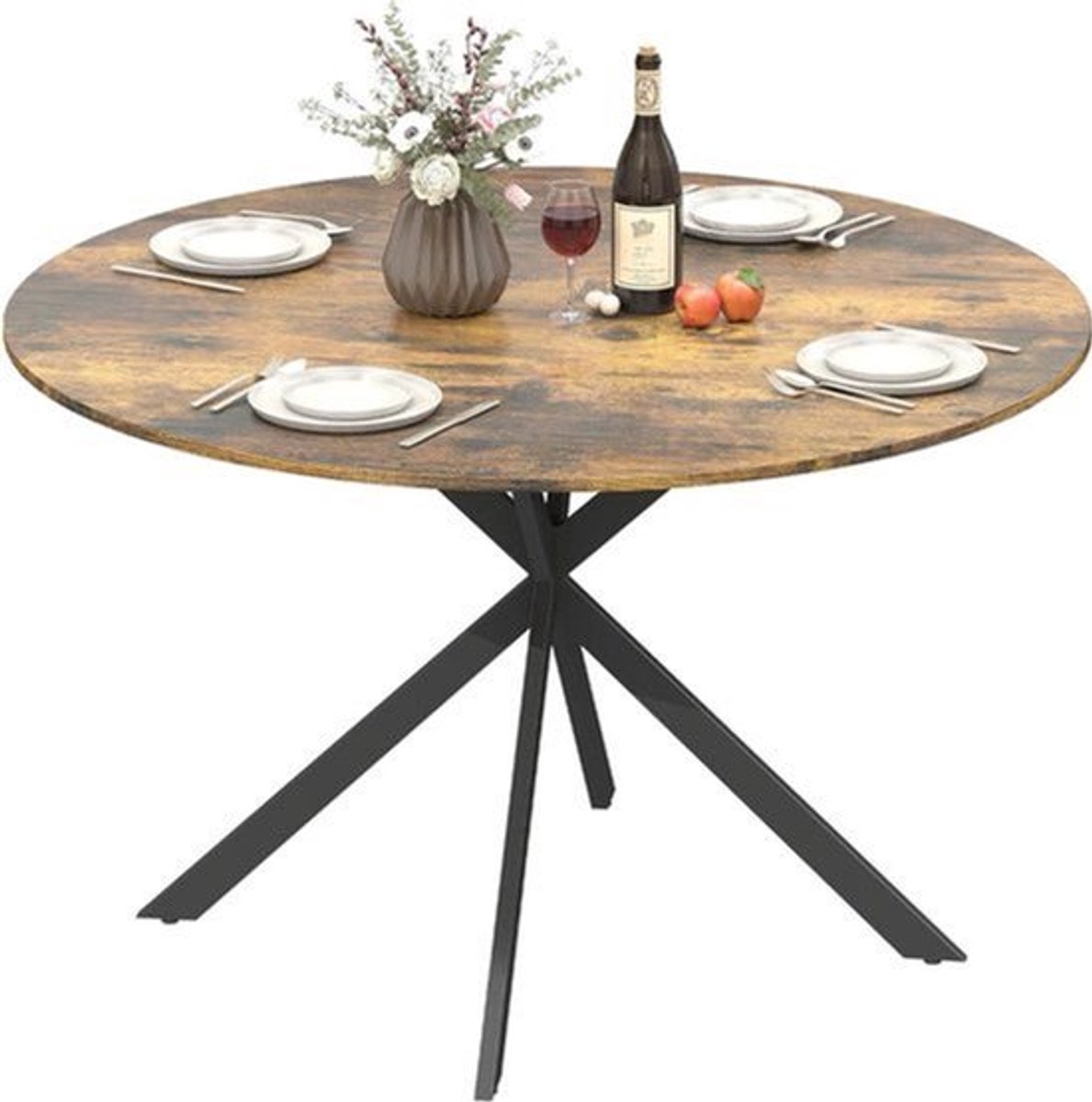 Ronde Eettafel – Eetkamertafel – Keukentafel – Bureau – Tafel 120 cm Ø – Industrieel Desig