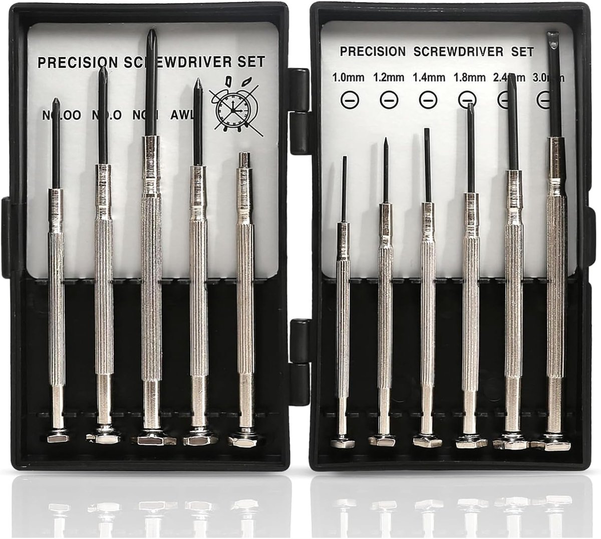 SnelShoppen - 11-Delige Mini Precisie Schroevendraaier Set - Mini Schroevendraaiers voor Horloges, Brillen, Klokken - Kleine Schroevendraaiers voor Pr