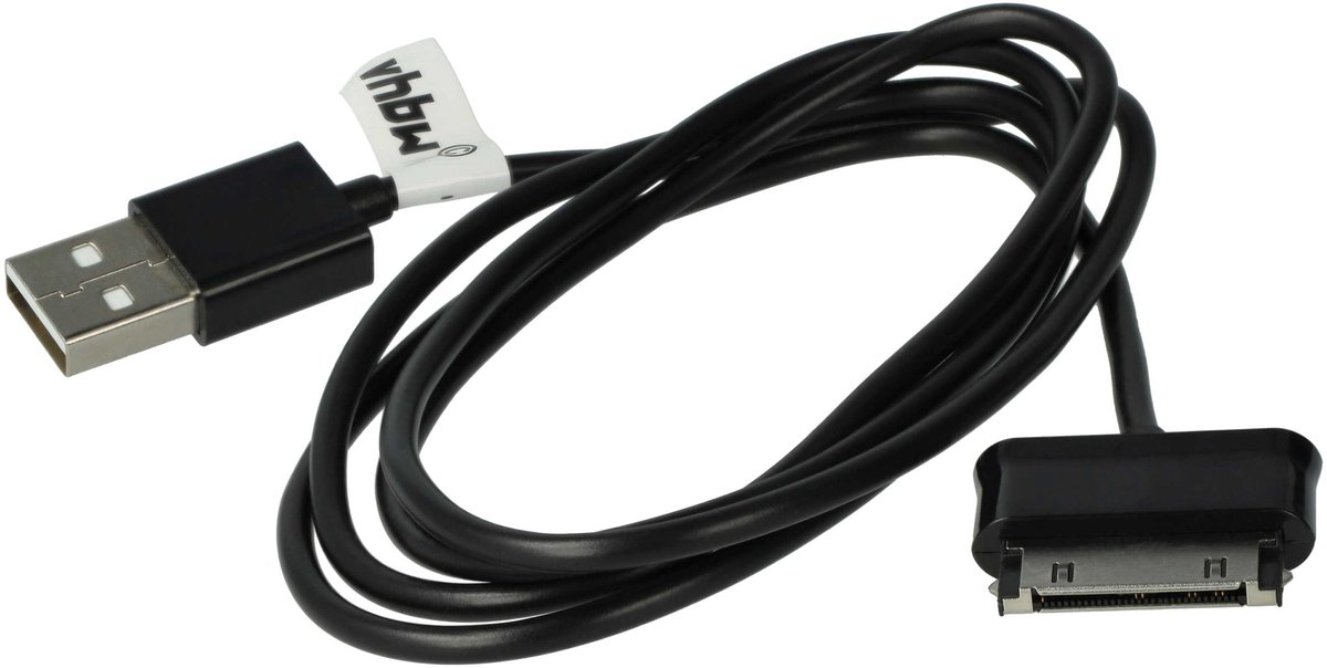 vhbw USB-oplaadkabel ter vervanging van de Samsung ECC1DPU-tablet - 9,7 cm zwart