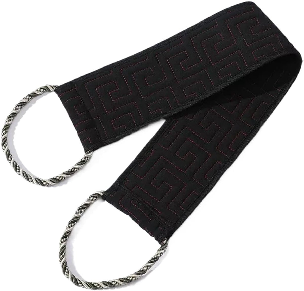 SnelShoppen - Peelinghandschoen voor de rug, Dubbelzijdig met Handgrepen, Scrubhandschoen voor Douche, Zwart, Exfoliërend en Comfortabel voor Heren en
