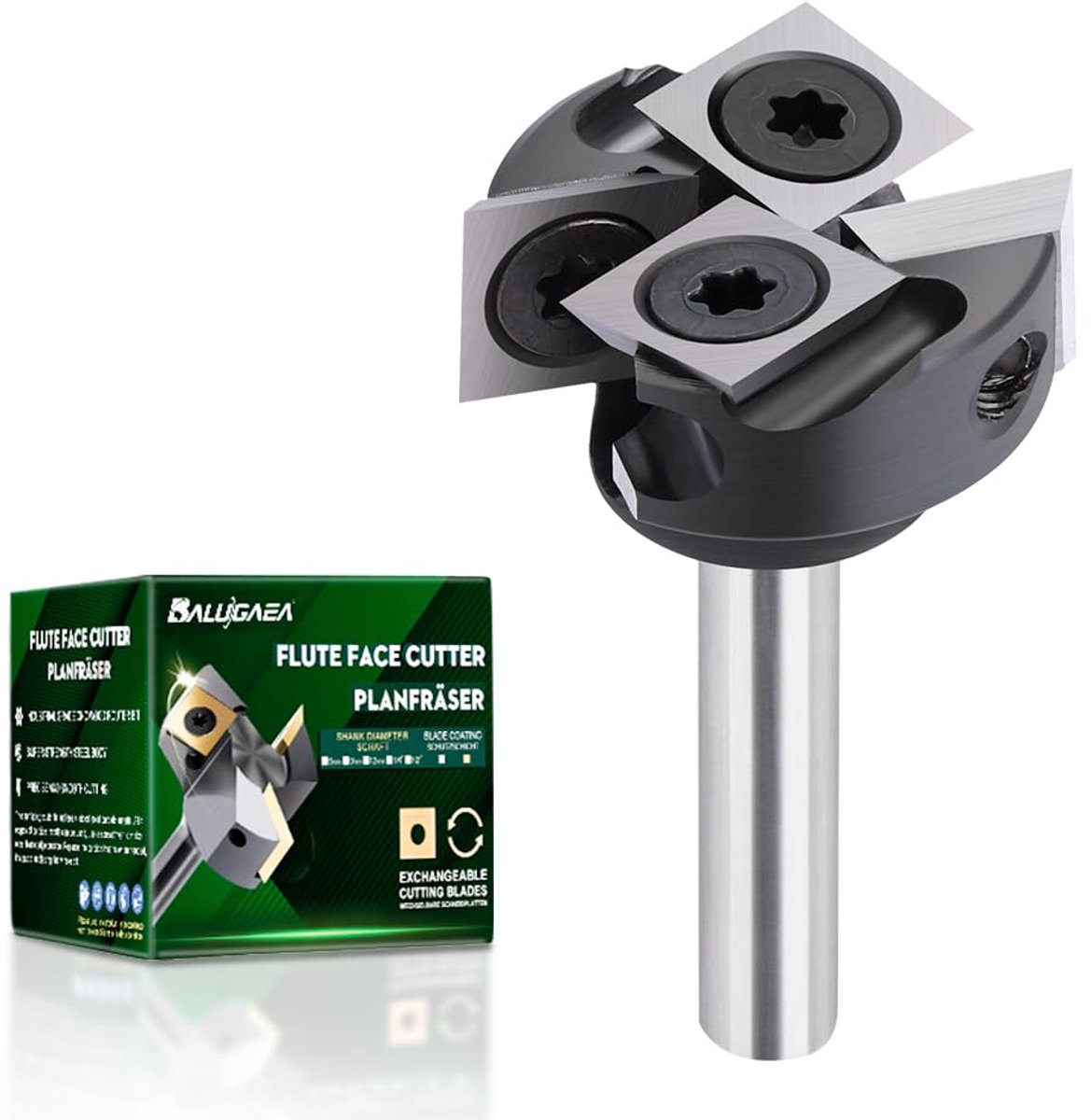 SnelShoppen - Flat Frees Cutter 25.4 mm, 6 mm Schacht, CNC Houtfrezen, Groeffrezen, Professionele HM Snijplaten, Voor Router en CNC Machines