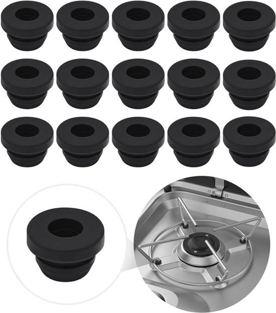Potdragerrubbers 16 stuks, rubberhulzen voor 5mm staven, vervangingsonderdelen camperaccessoires, geschikt voor Dometic, Ducato, Citroën, Thetford kookplaten.