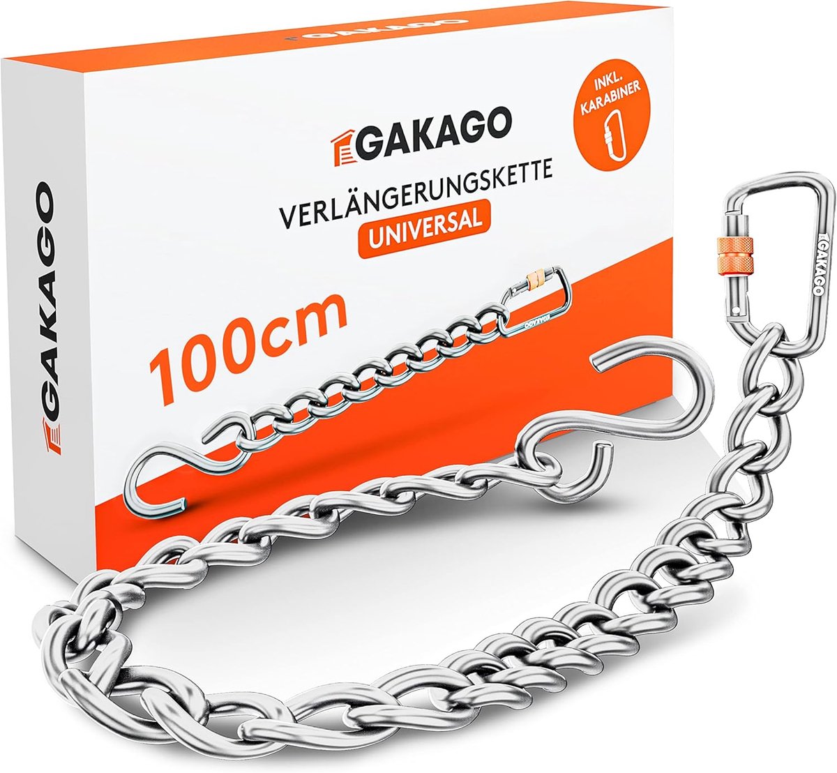 SnelShoppen - Gakago Hangstoel Ketting, Schommel Verlengketting, Punching Bag Houder, Extra Sterke Stalen Ketting met S Haak en Karabijnhaak voor Buit