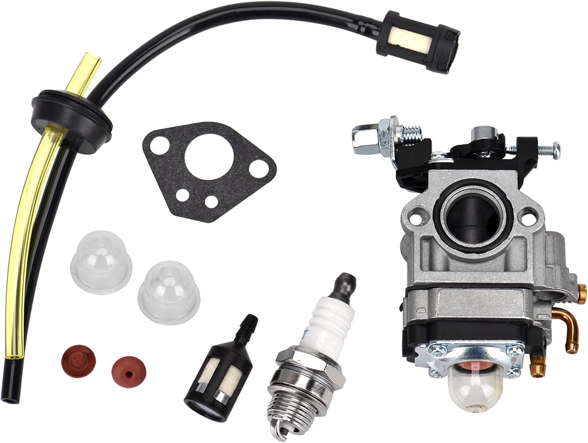 SnelShoppen - Carburetor Kit voor Bosmaaier 52cc, 49cc, 43cc - Inclusief Seal, Slang, Bougie en Brandstoffilter - Hoogwaardige Onderdelen voor Tuin en