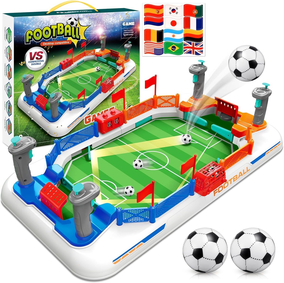 SnelShoppen - Mini Tafelvoetbal Spel voor Kinderen en Volwassenen - Perfect voor Feestjes, Camping, en Tuin - Voor Kinderen van 3-11 Jaar - Compact en