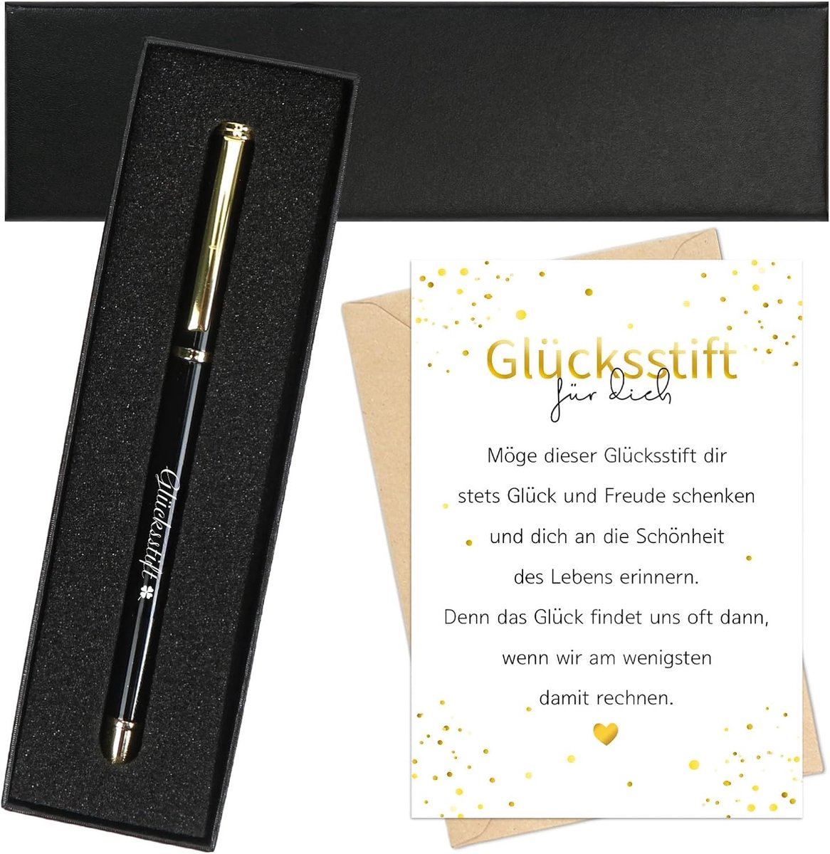SnelShoppen - Thank You Lucky Pen Set - Balpen met Bedankkaarten en Cadeaubox - Perfect als Gastcadeau, Verjaardagscadeau, Moederdagcadeau voor Vriend