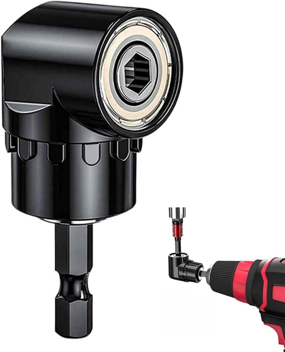 SnelShoppen - 105° Hoekschroevendraaier Bevestiging, Hoekboor Accessoire voor Accuschroevendraaier, 1/4 Inch Magnetische Bit Houder, Ideaal voor Krapp