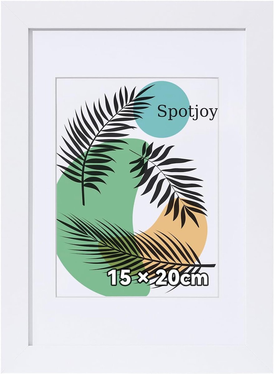 SnelShoppen - Picture Frame 15x20 cm - MDF Houten Fotolijst met Acrylglas - Stijlvolle Posterlijst - Documentenlijst - Wit - Perfect voor Thuis en Kan
