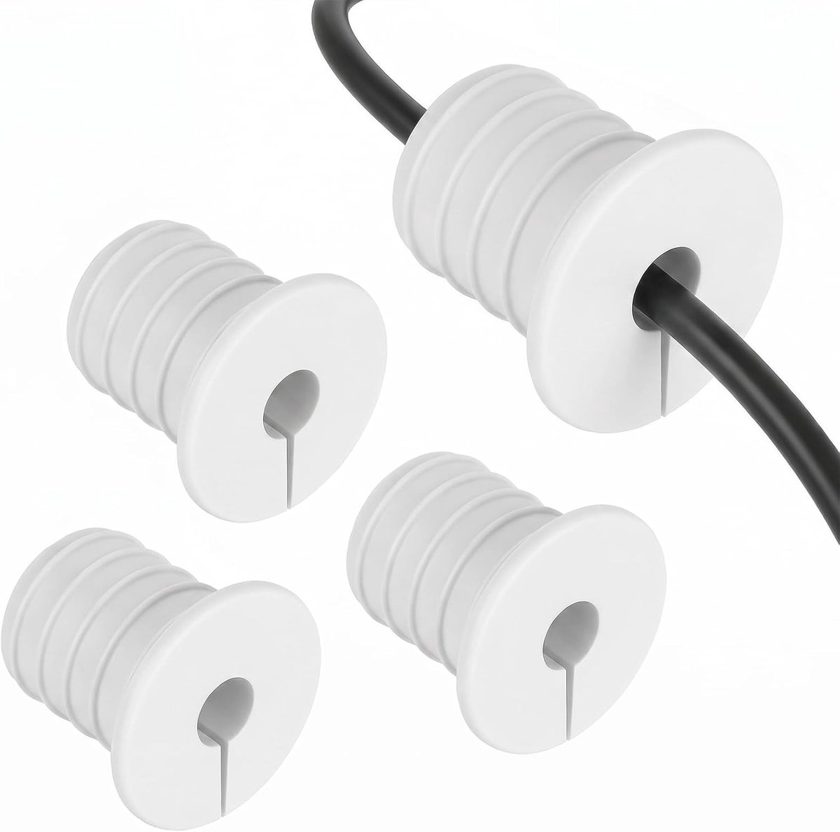 SnelShoppen - Pack van 4 Wanddoorvoer voor Starlink Kabelgeleider Set, Wit, Kabel Grommet, Wanddoorvoer, Kabelgeleider Kit voor Wandgat Starlink Kabel