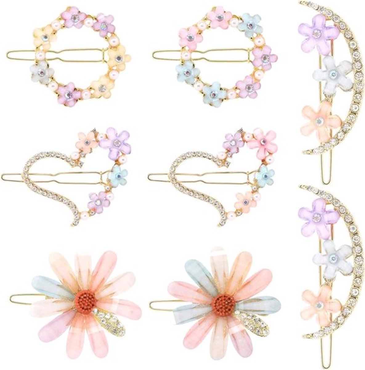 Vintage Haarspelden voor Bruid Bruiloft - Antieke Kristal Haarspeld met Strass - Retro Bloem Parel - Haarsieraden Accessoires