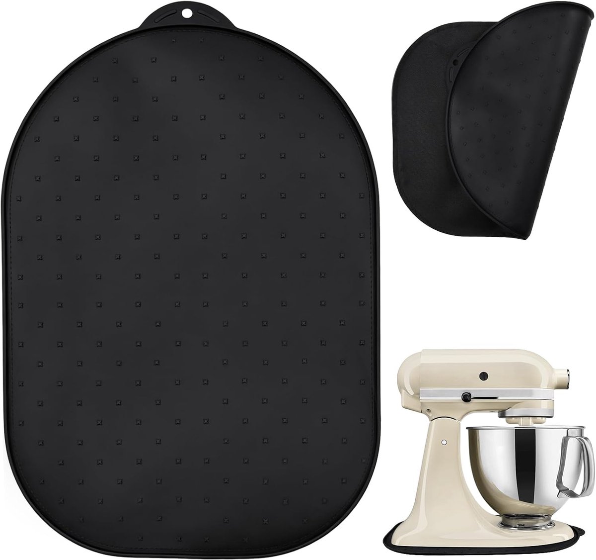 SnelShoppen - Glijmat voor Keukenmachine - Siliconen Onderlegger Mixer - Antislip Rubber en Stof - Compatibel met 4,5-5 Quart - Duurzaam en Gebruiksvr