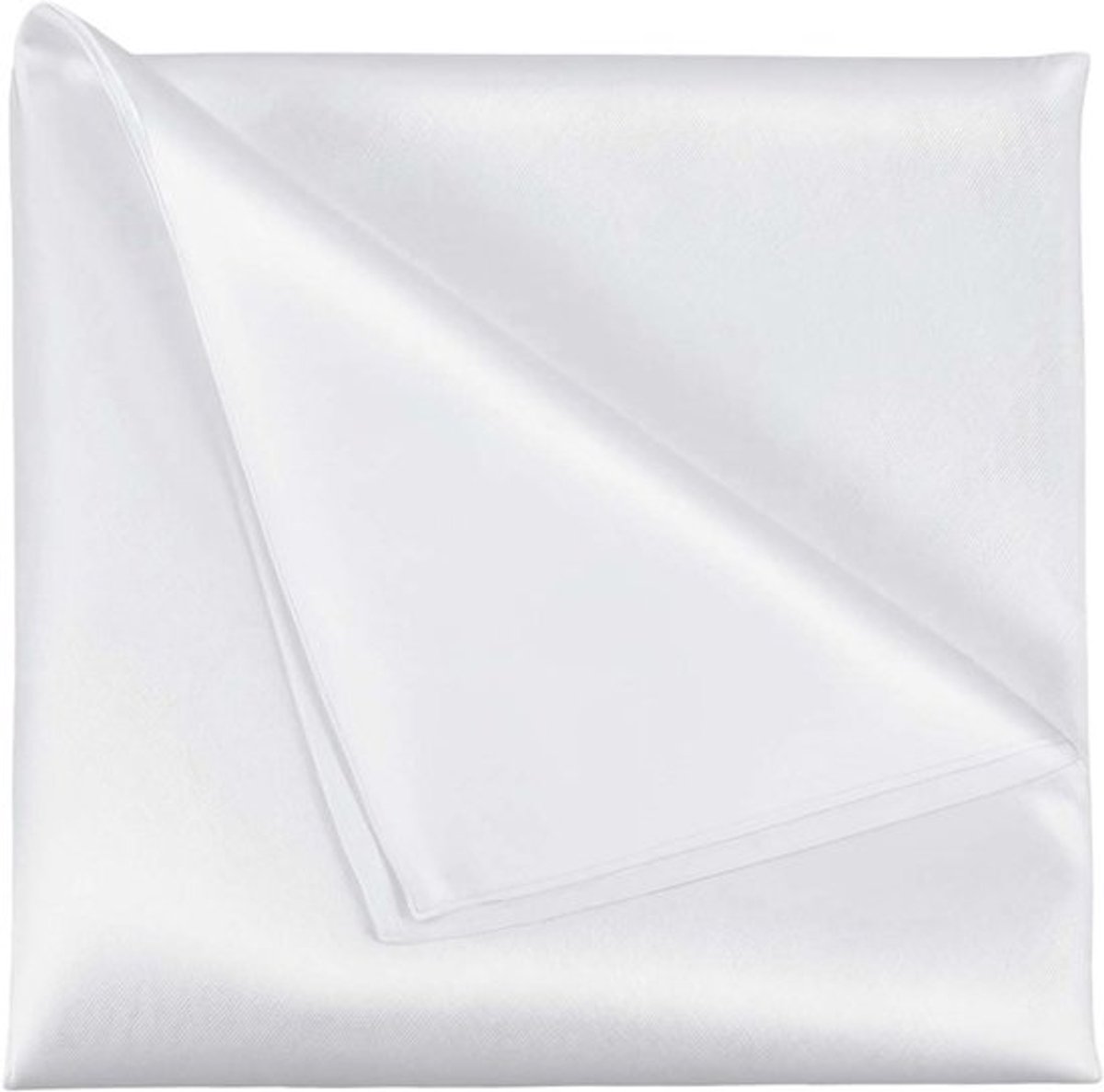 Set van 3 witte satijnen pochetten voor mannen - Elegant en veganistisch - Geschikt voor pakken