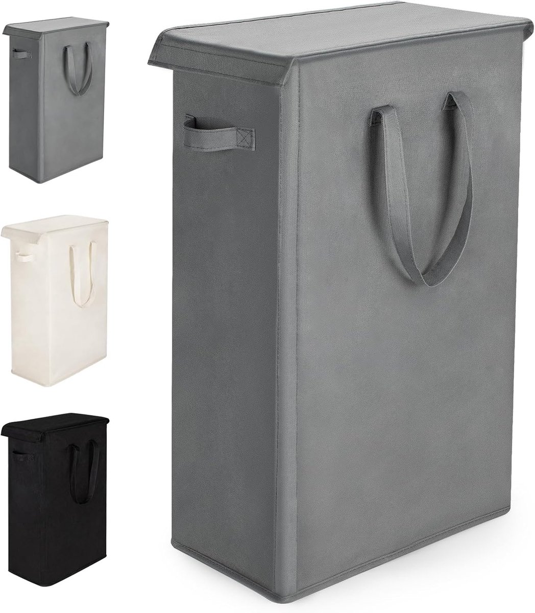 SnelShoppen - Slimme Wasmand met Deksel 55L - Vouwbare Wasverzamelaar met Lange Handgreep - Oxford Stof - Geschikt voor Wasruimte, Slaapkamer, Badkame
