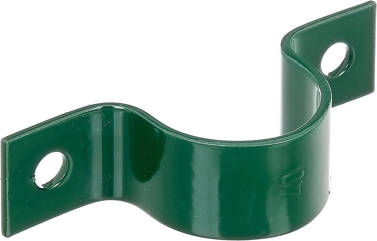 SnelShoppen - Pipe Clamp 38 mm | Bevestiging voor Hekpalen aan Muren | Gegalvaniseerd Staal met Groene Kunststof Coating | 105 mm Lengte