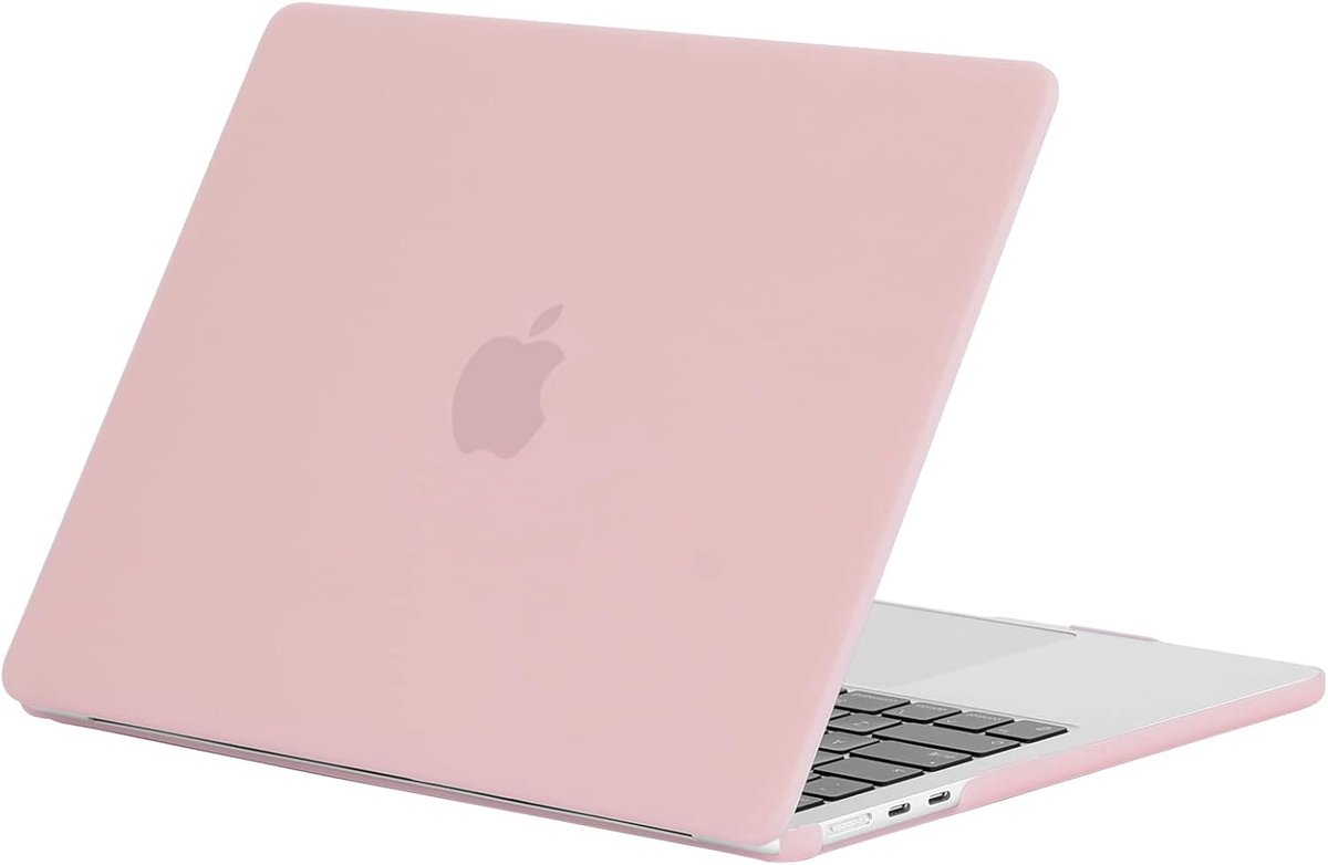 SnelShoppen - MacBook Air 13.6 inch Case Bescherming - Plastic Hard Shell Glossy Cover - Matte Pink - Geschikt voor M5 M4 M3 M2 2026 2025 2024 2022 me