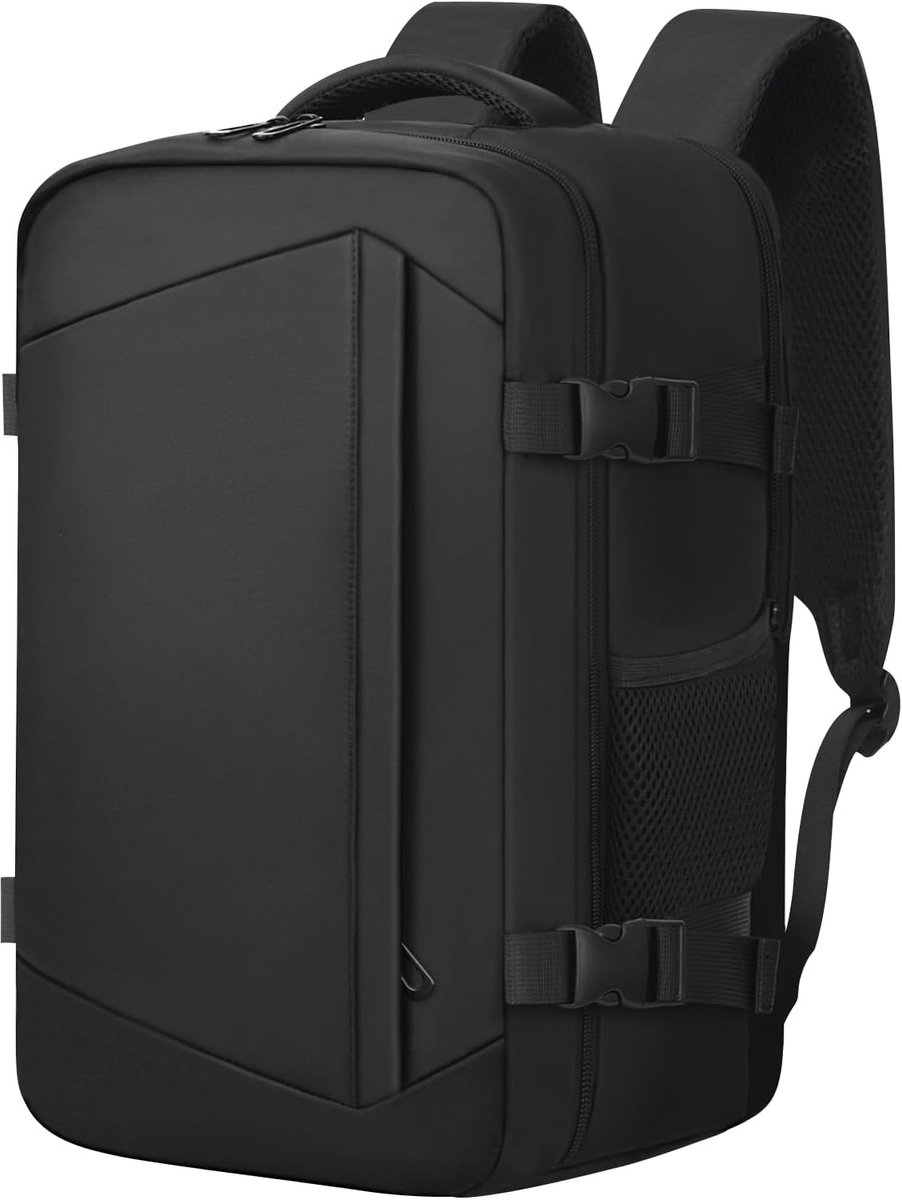 SnelShoppen - Cabin Bag 40x20x25 cm - Ryanair Hand Luggage Rugzak - Lichtgewicht 20L - Zwart - Perfect voor Reis, School en Werk
