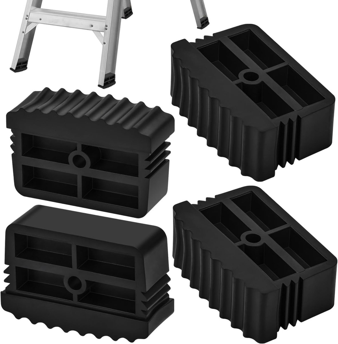 SnelShoppen - Non-slip Ladder Voeten Vervang Rubber Caps voor Ladders, Teleladders, Herringbone Ladders 61x22mm (4 Stuks)