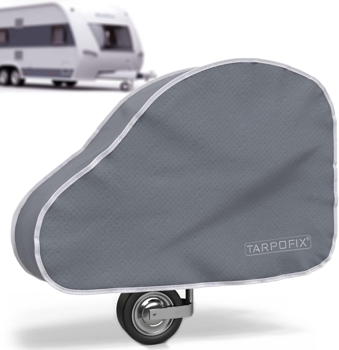 SnelShoppen - Tarpofix Trekhaak Hoed met Dubbele Drukknop - Universele Caravan Deichsel Cover Groot - Trekhaak Bescherming voor Trailer met Anti-Krant