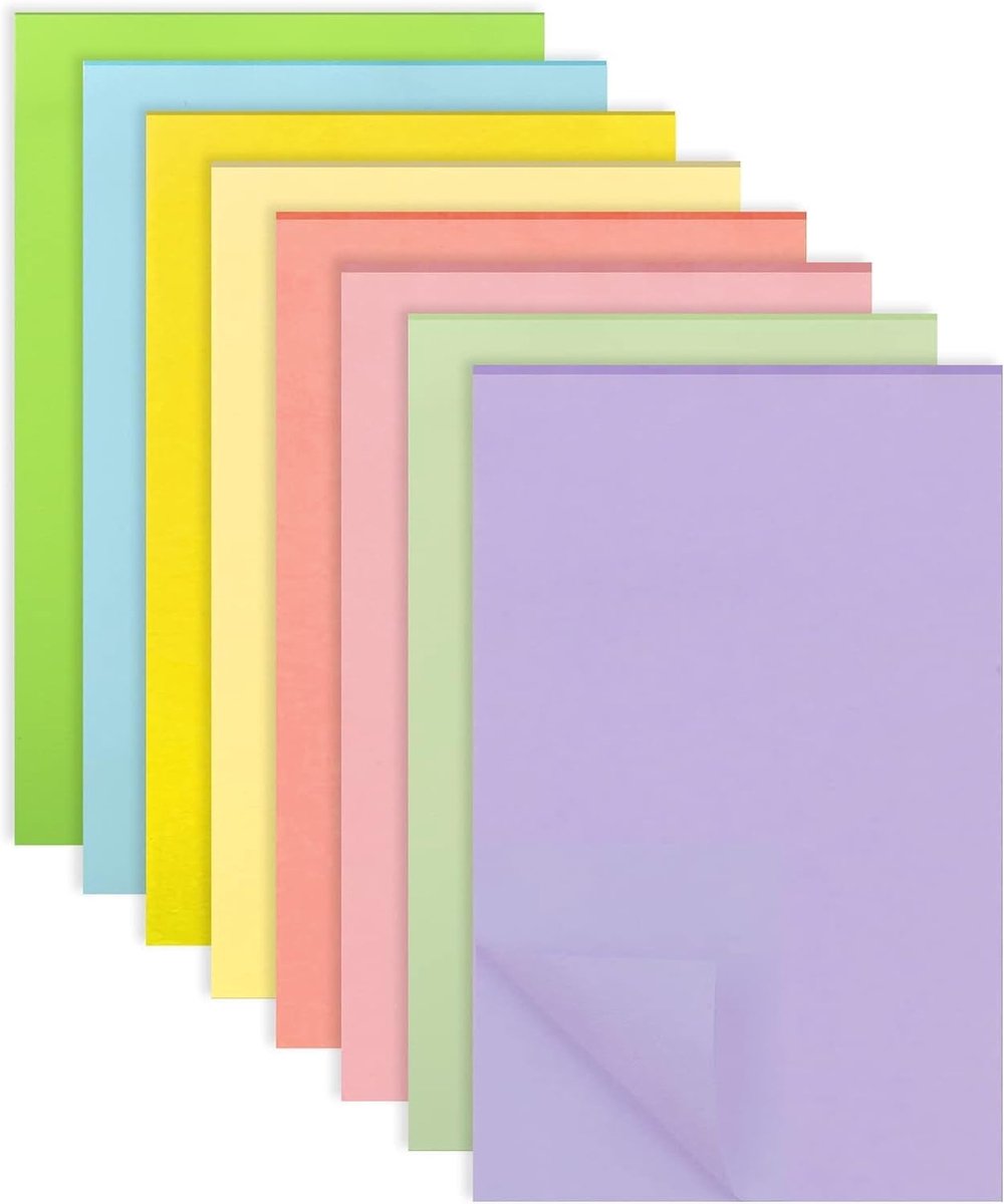 SnelShoppen - Self Adhesive Notes 400 Vellen, Kleurige Sticky Notes 100x150 mm, Super Hechtende Notities voor Kantoor, Thuis, School, Vergadering in 8