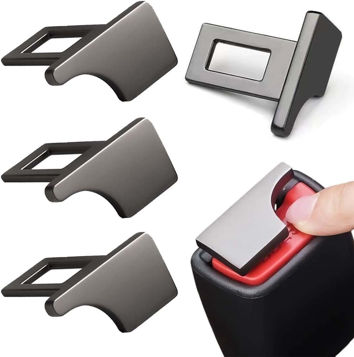SnelShoppen - Autoaccessoires voor de meeste autodelen 42×23×35mm 4 stuks - Universele veiligheid clips voor autogordel - Stof- en geluiddempende besc