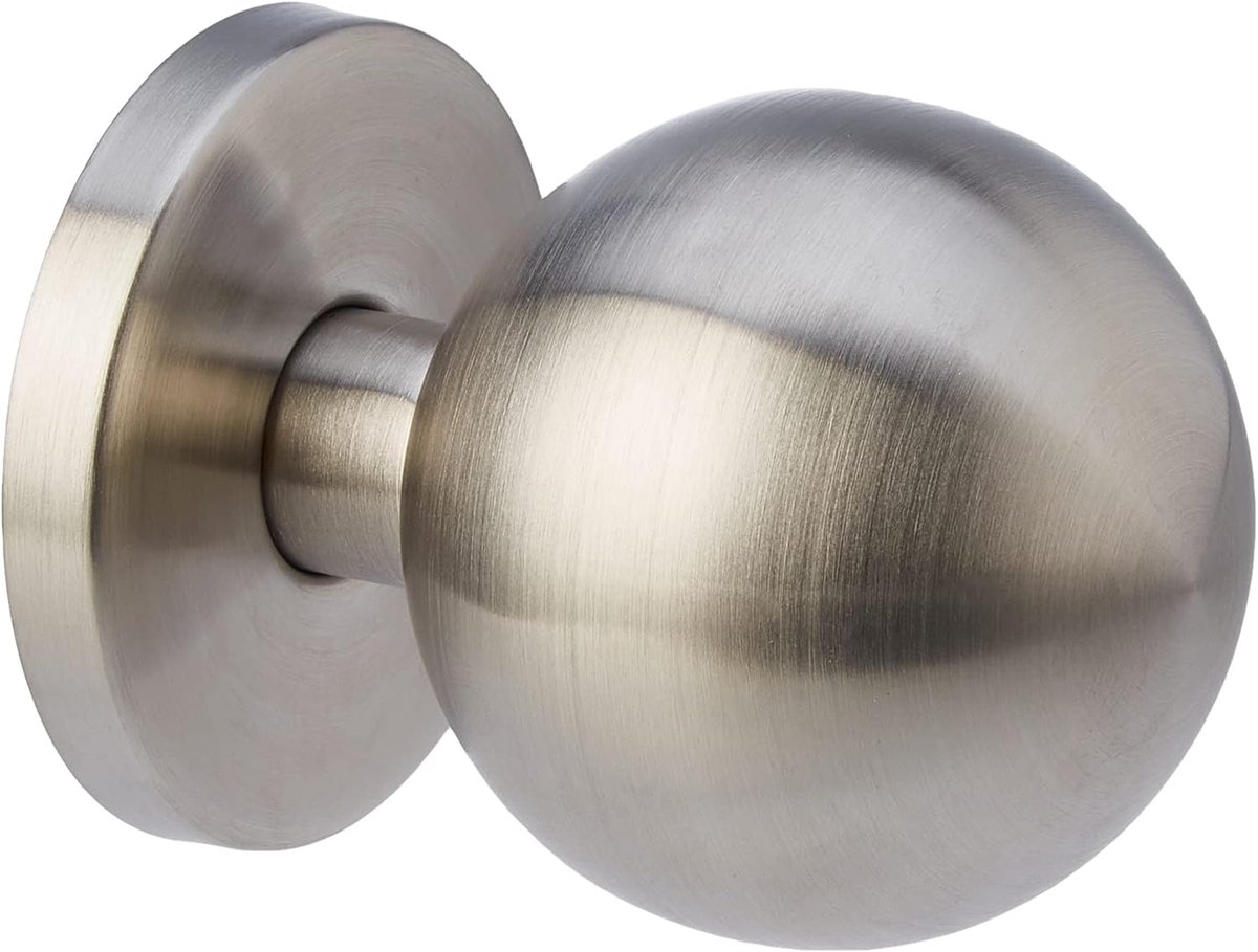 SnelShoppen - Ronde Deurklink van RVS, Stainless Steel, Inclusief Schroef en Moer, Voor Binnen- en Buitendeur, Modern Design, 1 Stuk