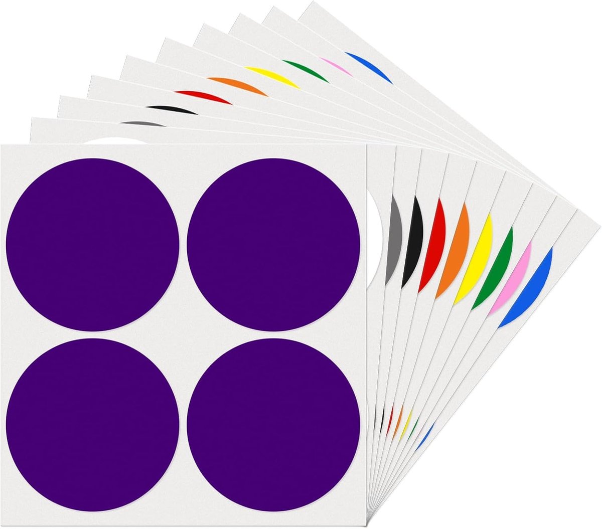 10 kleuren, rond, 100 mm, stippen, kleurrijk, stippen, zelfklevend