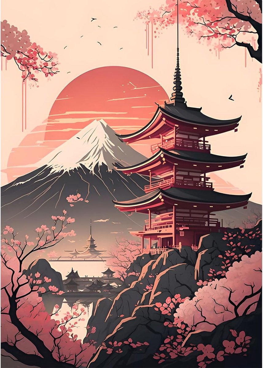5D Diamond Art Painting Kits Adults Tokyo Landscape, Diy Round Full