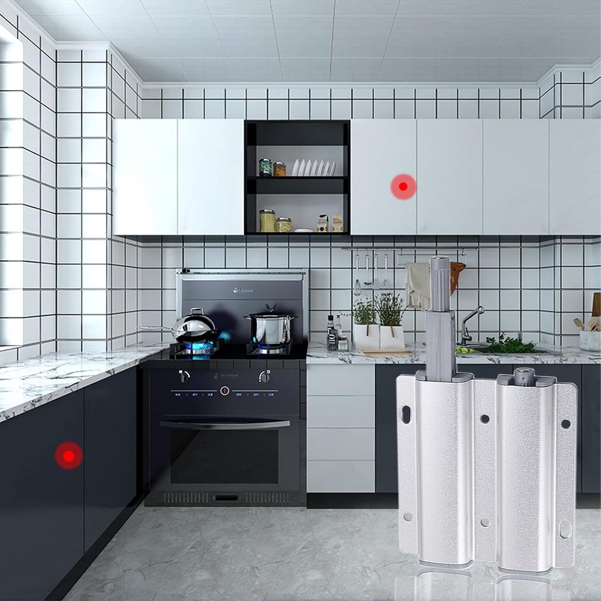 deur, magneet, push-to-open, deuropener, 2 stuks, deurdemper