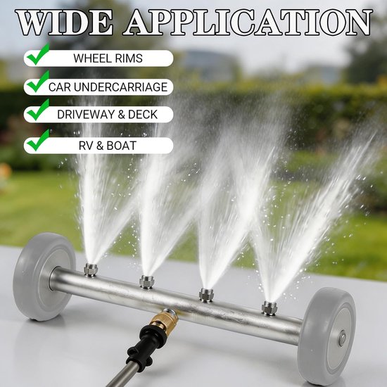 Ondervloerreiniger voor auto, vloerreiniger met 3 verlengbuizen en 1/4 inch snelaansluiting, 4000 psi, voor tuin, camper, trottoir, SUV, stijl i (stijl 1) — afbeelding 4