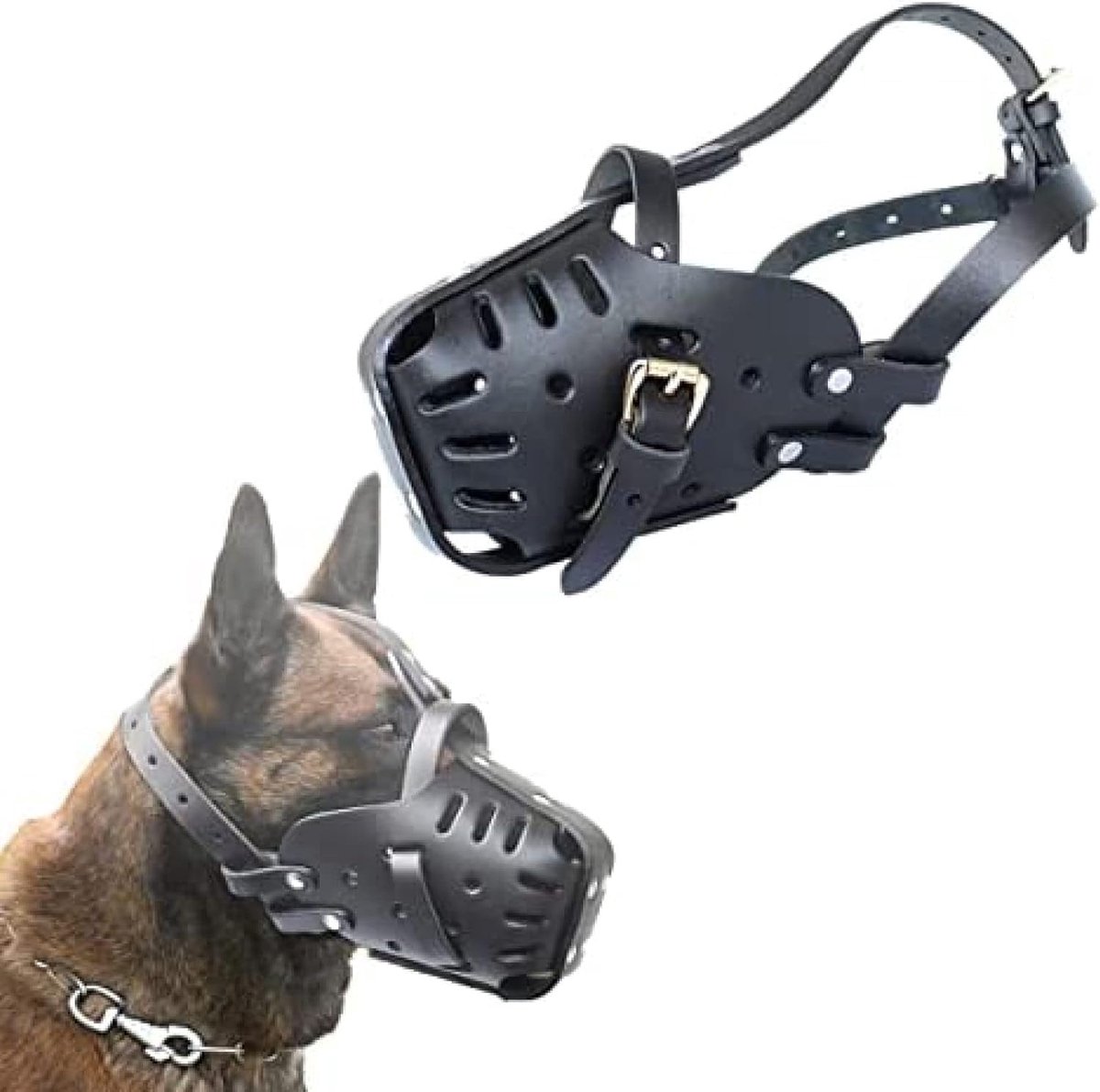 Hondenmuilkorf Voor Duitse Herder Malinois, Lederen