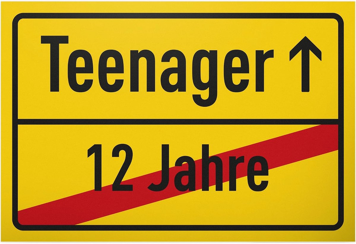 Tiener - plastic bord 30 x 20 cm - 13e verjaardag tiener cadeau 13