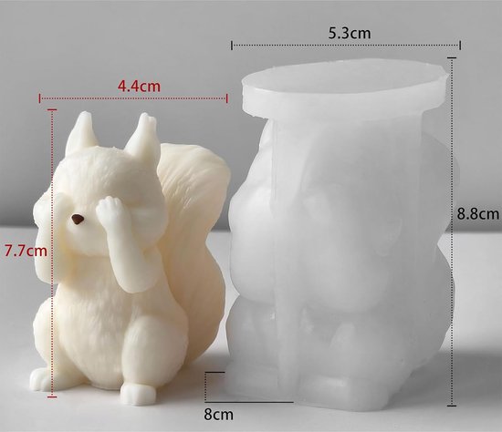 3D eekhoorntje siliconen vormen kaarsvormen doe-het-zelf eekhoorntje — afbeelding 5