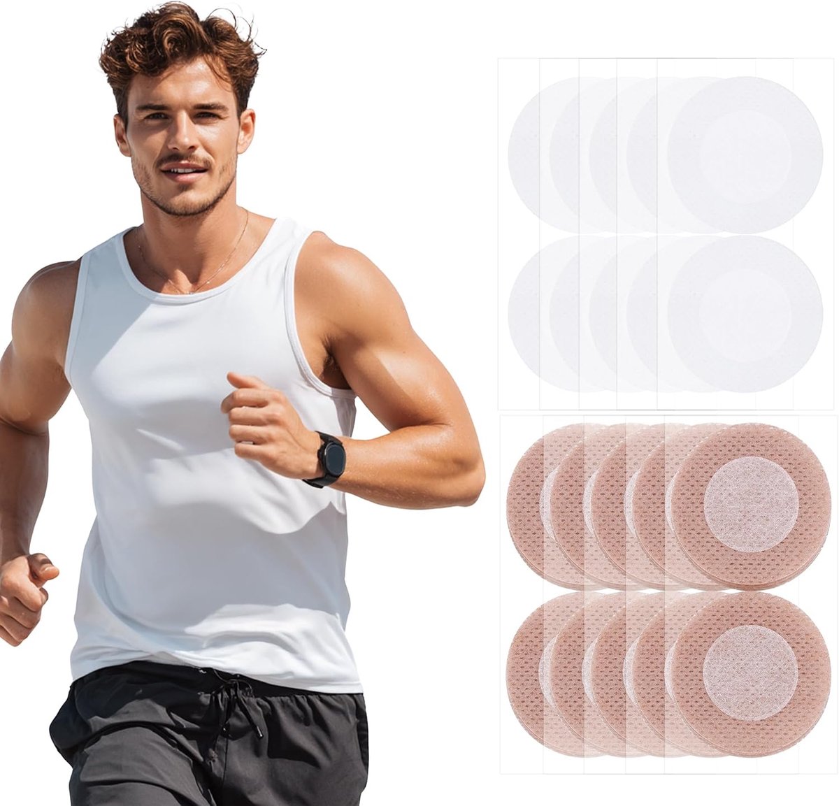 Tepelhoezen voor heren, 100 stuks (50Pairs) tepelhoezen voor mannen