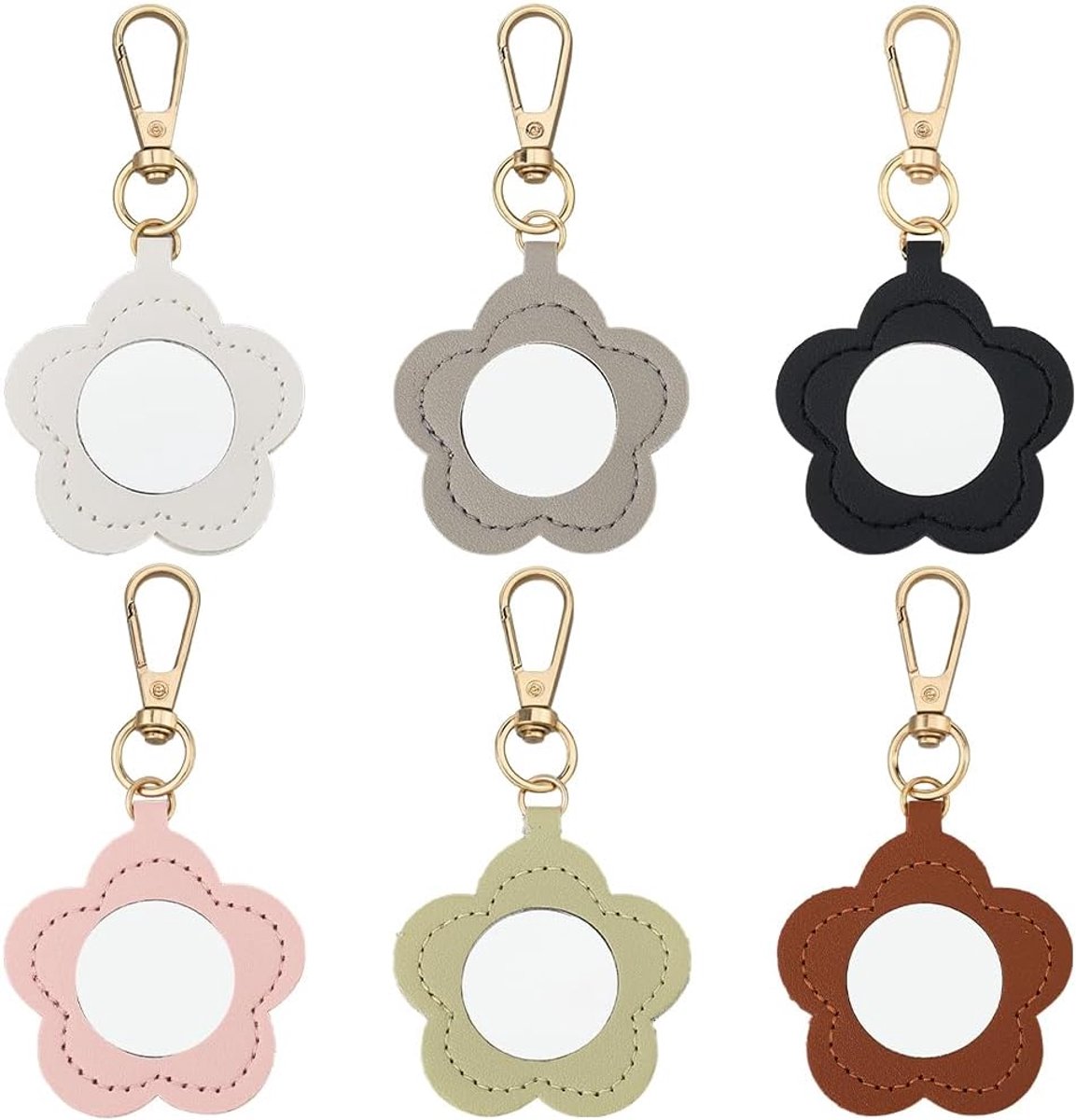 sleutelhanger in bloemenvorm, 6 kleuren, 6 stuks, draagbare