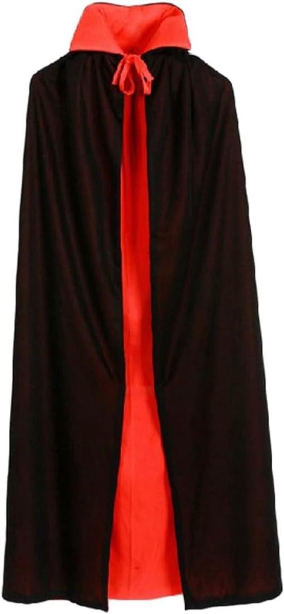 kostuum kinderen – cape dubbelzijdig 120 cm – zwart rood – cosplay