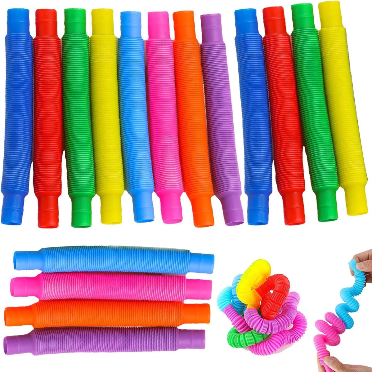 16 stuks mini-pop-buizen, sensorisch fidgetspeelgoed, sensorische
