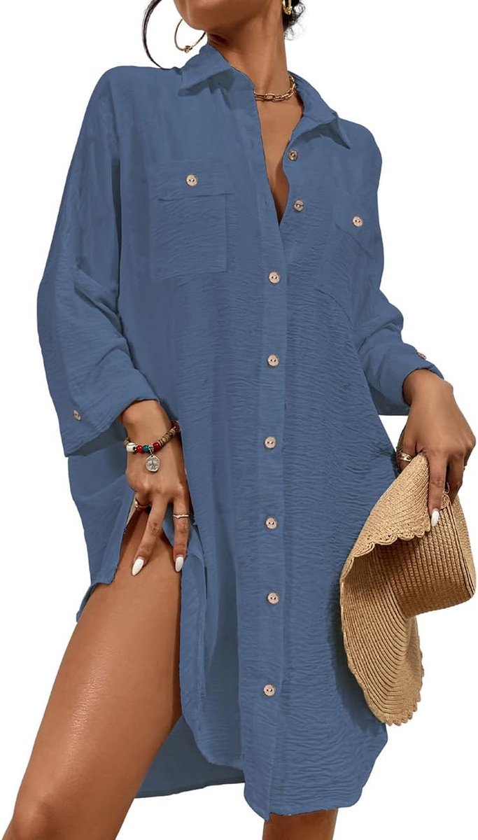 Kimono cover-up voor badpak voor dames, open voorkant, franjes
